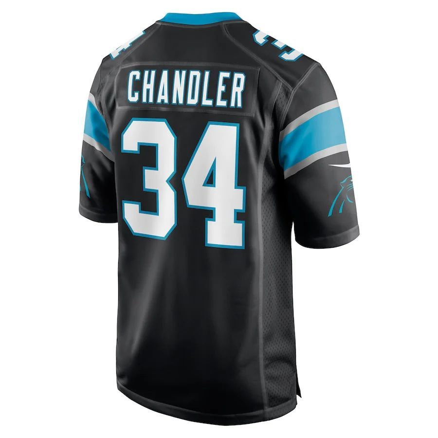 C.Panthers #34 Sean Chandler Black Game Player Jersey Stitched American Football Jerseys football jersey product view 1