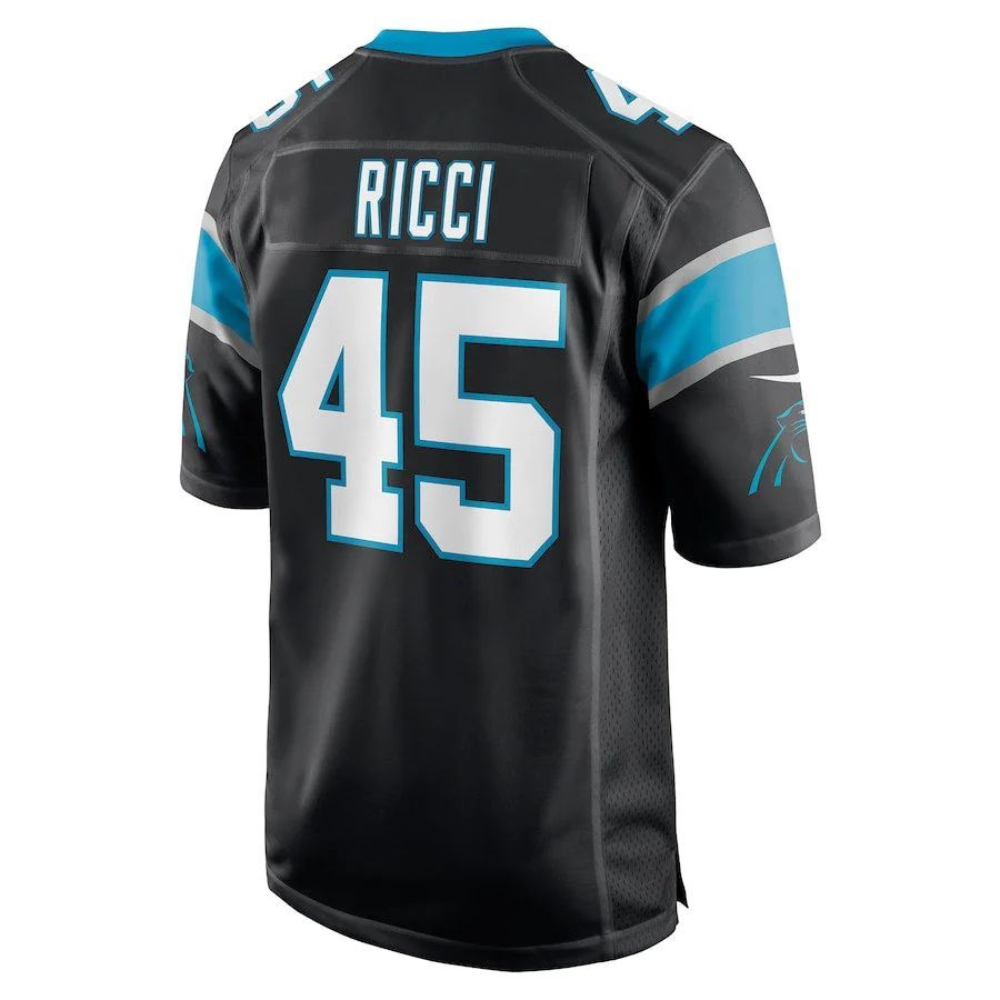 C.Panthers #45 Giovanni Ricci Black Player Game Jersey Stitched American Football Jerseys football jersey product view 1