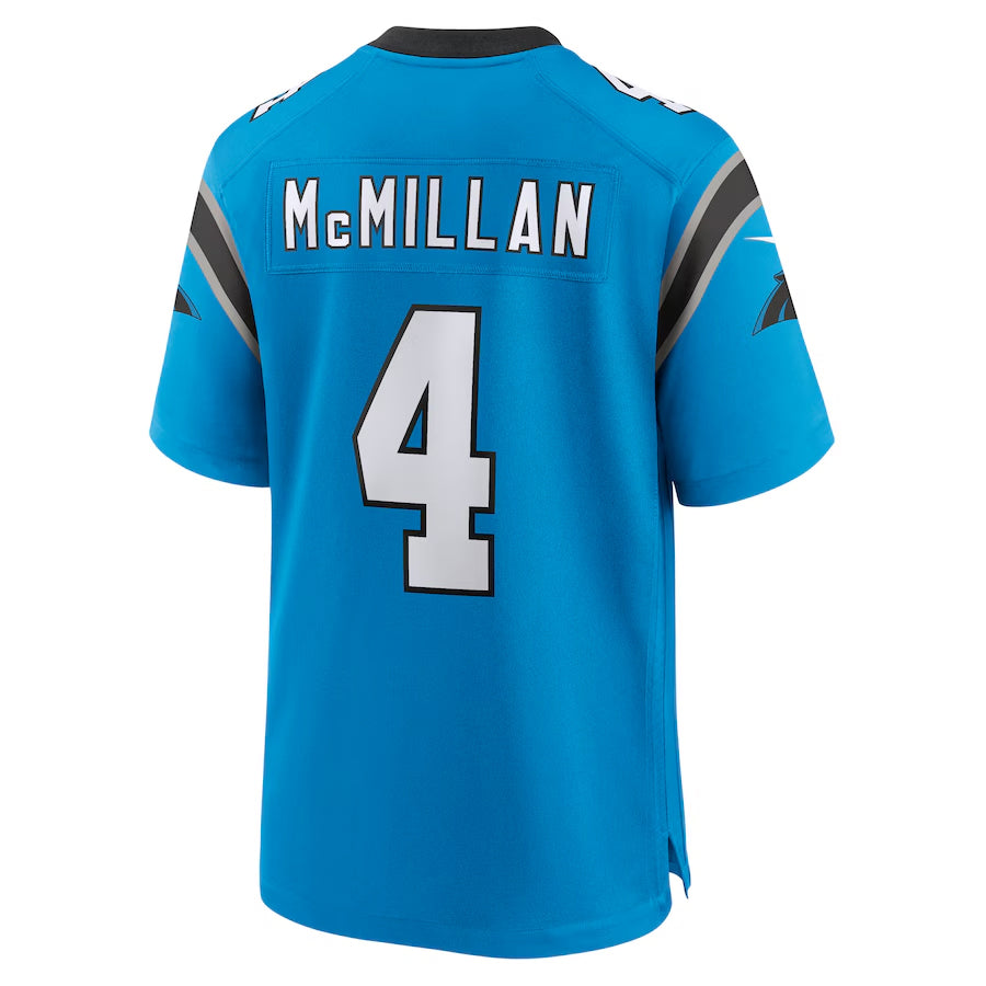 C.Panthers #4 Tetairoa McMillan Player Blue Game Football Jerseys football jersey product view 1