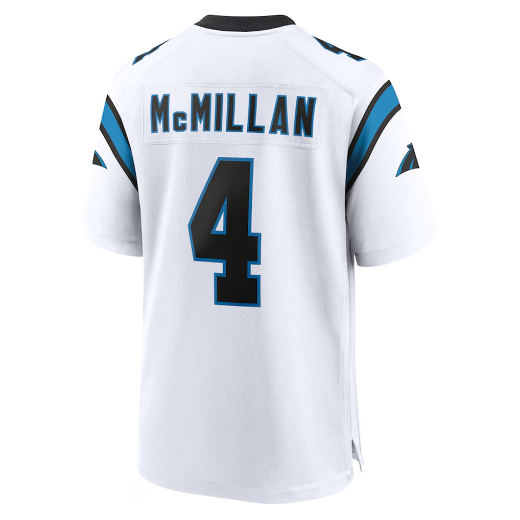 C.Panthers #4 Tetairoa McMillan Player White Home Game Football Jerseys football jersey product view 1