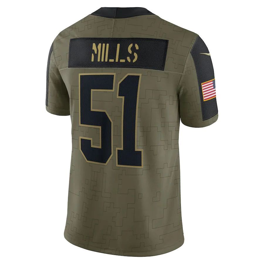 C.Panthers #51 Sam Mills Olive 2021 Salute To Service Retired Player Limited Jersey Stitched American Football Jerseys football jersey product view 1
