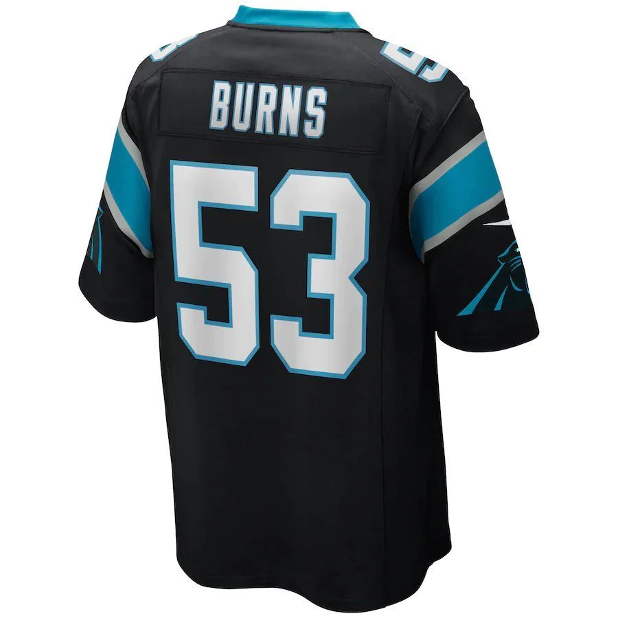 C.Panthers #53 Brian Burns Black Game Player Jersey Stitched American Football Jerseys football jersey product view 1