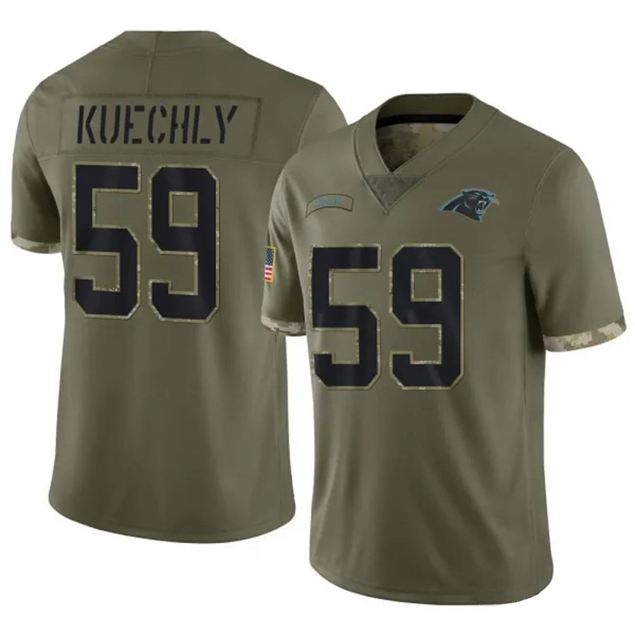 C.Panthers #59 Luke Kuechly Player Salute To Service Olive Football Jerseys football jersey product view 1