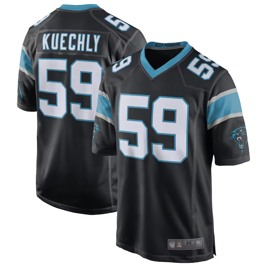 C.Panthers #59 Luke Kuechly Player Black Home Game Football Jerseys football jersey product view 1