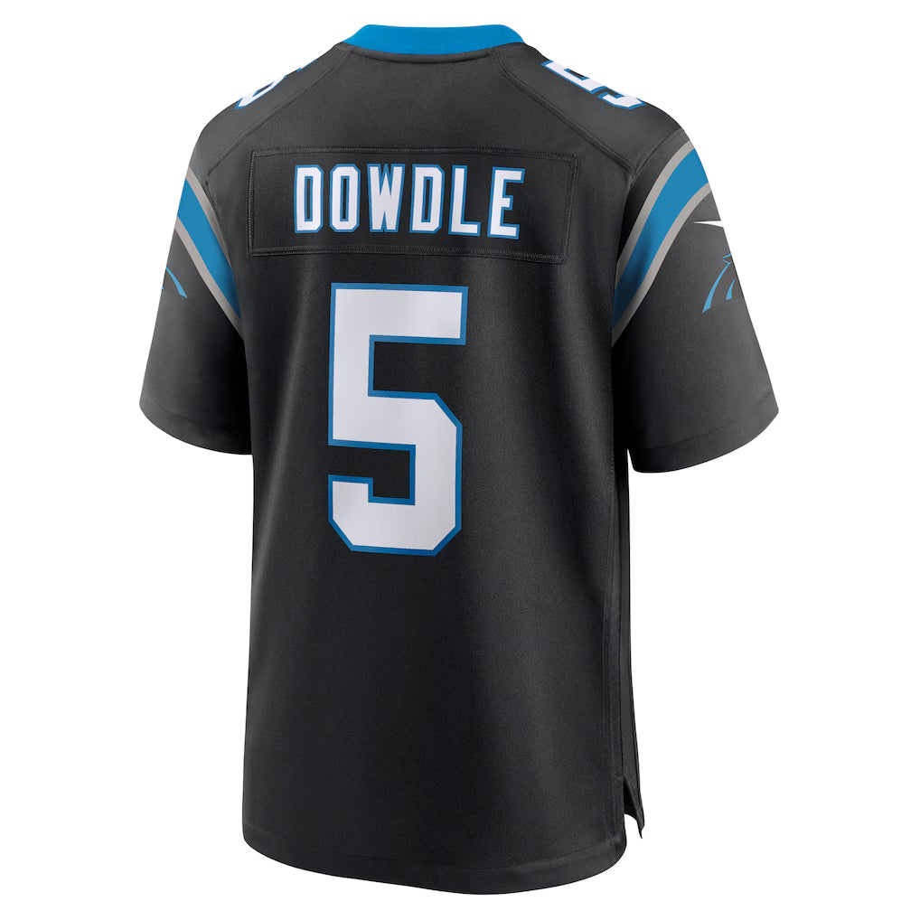 C.Panthers #5 Rico Dowdle Player Black Home Game Football Jerseys football jersey product view 1