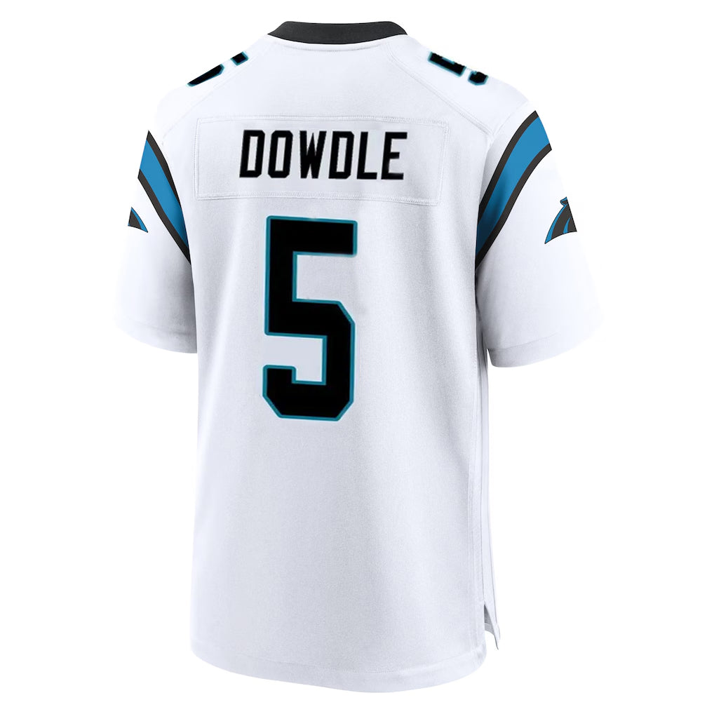 C.Panthers #5 Rico Dowdle Player White Home Game Football Jerseys football jersey product view 1