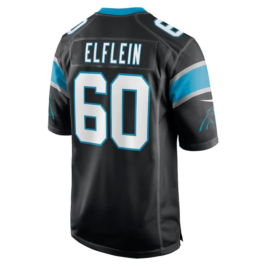 C.Panthers #60 Pat Elflein Black Game Player Jersey Stitched American Football Jerseys football jersey product view 1