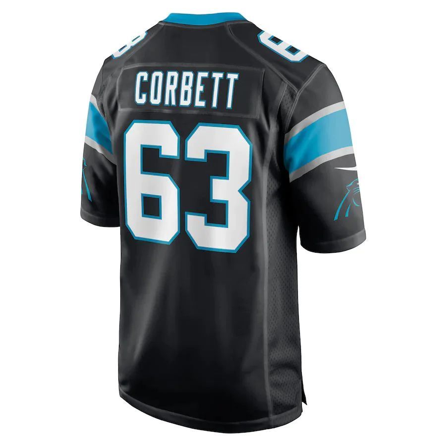 C.Panthers #63 Austin Corbett Black Game Player Jersey Stitched American Football Jerseys football jersey product view 1