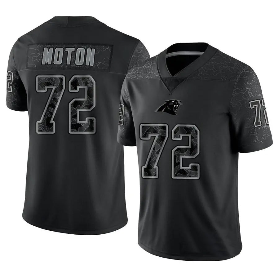 C.Panthers #72 Taylor Moton Player Black REFLECTIVE Limited Football Jerseys football jersey product view 1