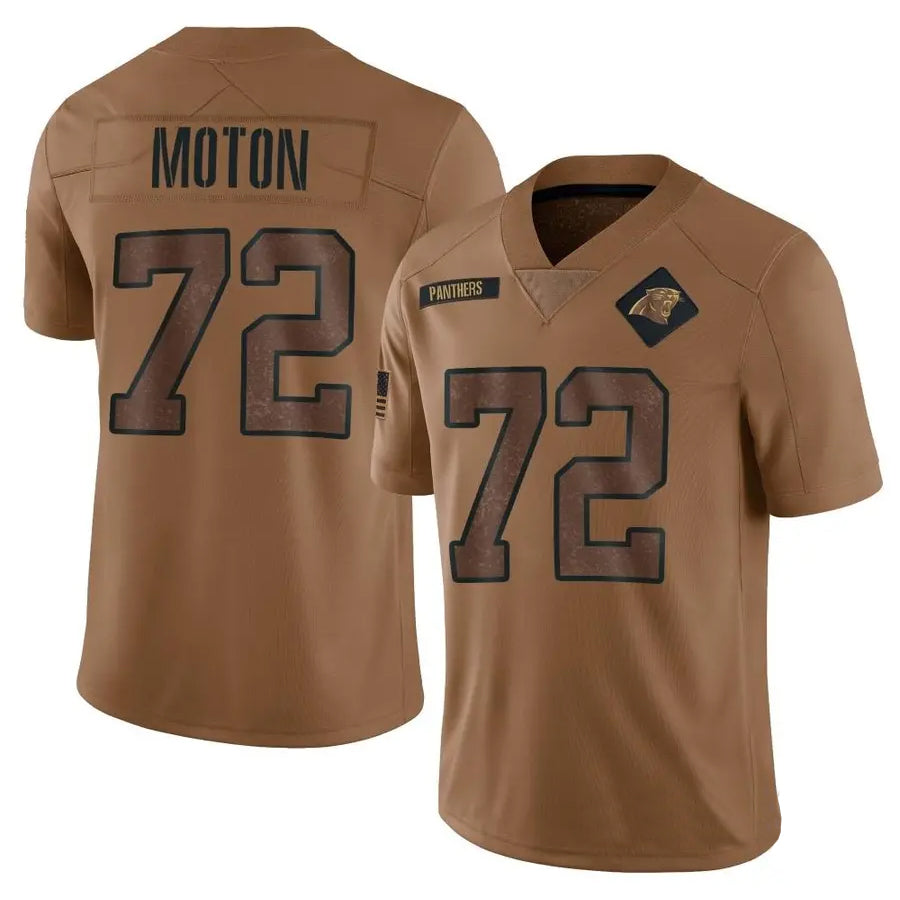 C.Panthers #72 Taylor Moton Player Brown Salute To Service Limited Football Jerseys football jersey product view 1