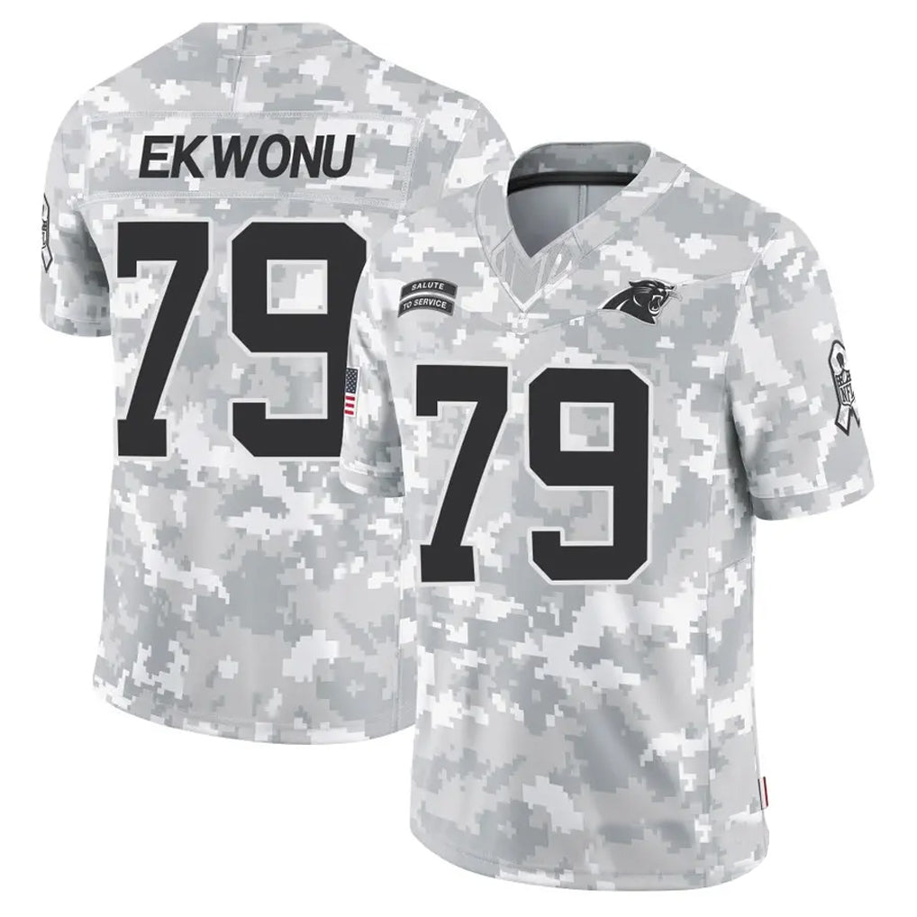 C.Panthers #79 Ikem Ekwonu Player Arctic Camo Salute to Service Limited Football Jerseys football jersey product view 1