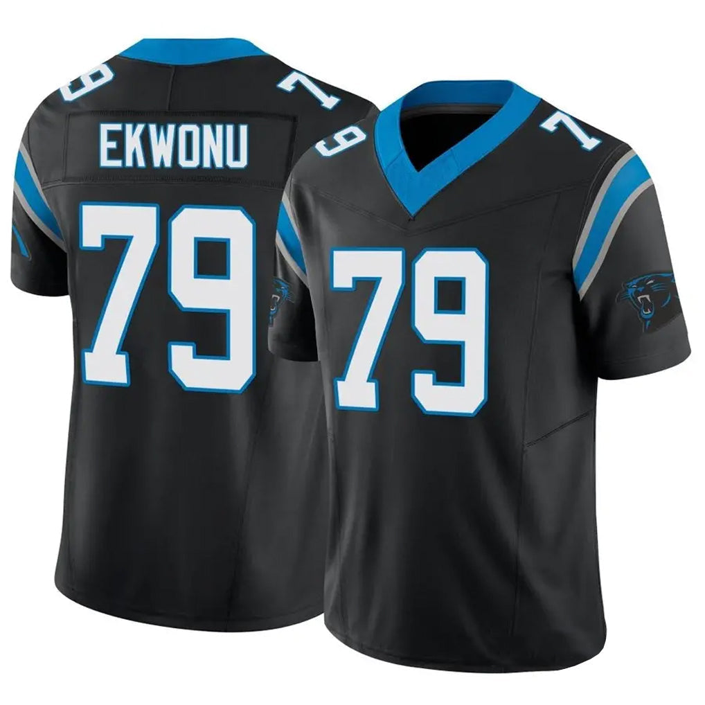 C.Panthers #79 Ikem Ekwonu Player Black Vapor F.U.S.E. Limited Football Jerseys football jersey product view 1