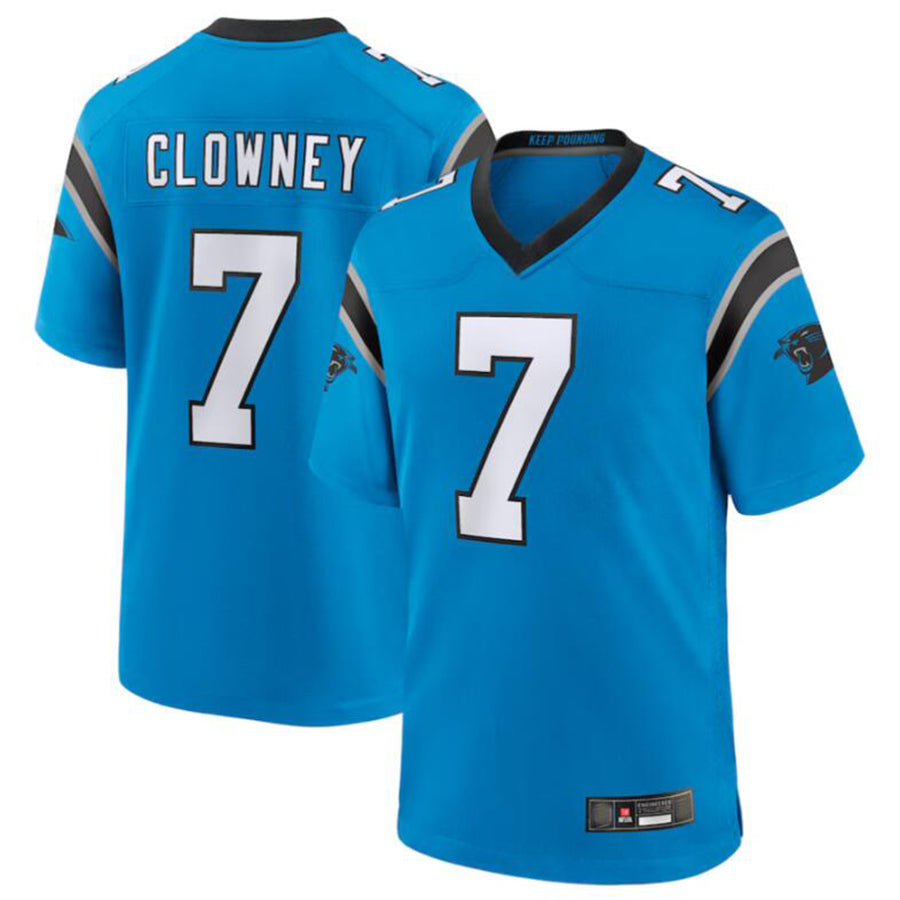 C.Panthers #7 Jadeveon Clowney Blue Game Jersey American Stitched Football Jerseys football jersey product view 2