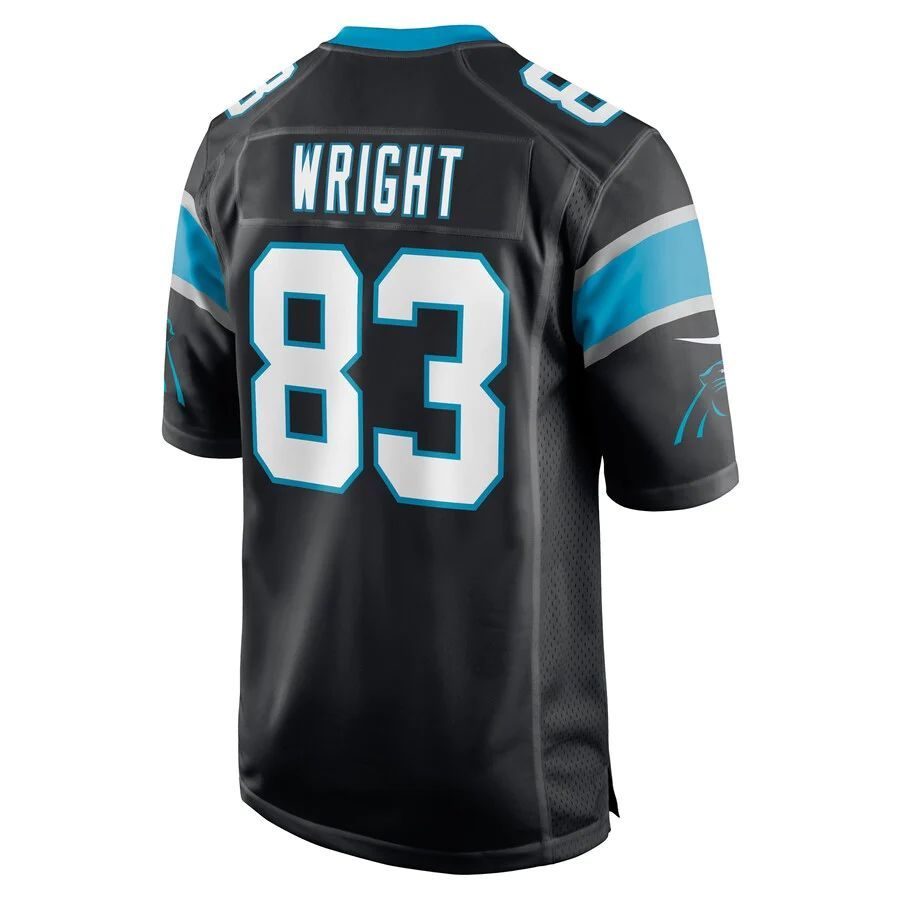 C.Panthers #83 Derek Wright Black Game Player Jersey Stitched American Football Jerseys football jersey product view 1