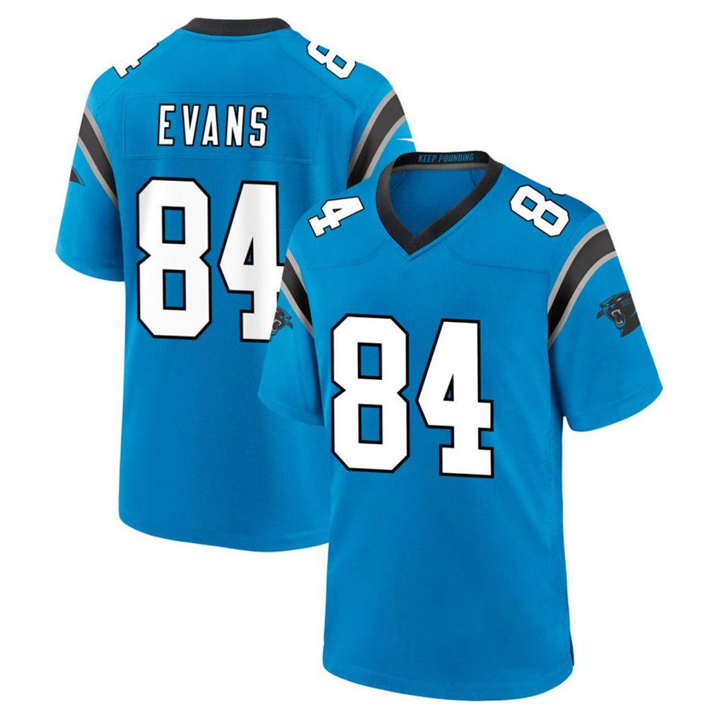 C.Panthers #84 Mitchell Evans Player Blue Home Game Football Jerseys football jersey product view 1
