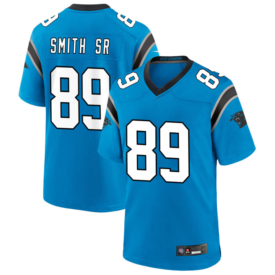 C.Panthers #89 Steve Smith Sr Player Blue Home Game Football Jerseys football jersey product view 1