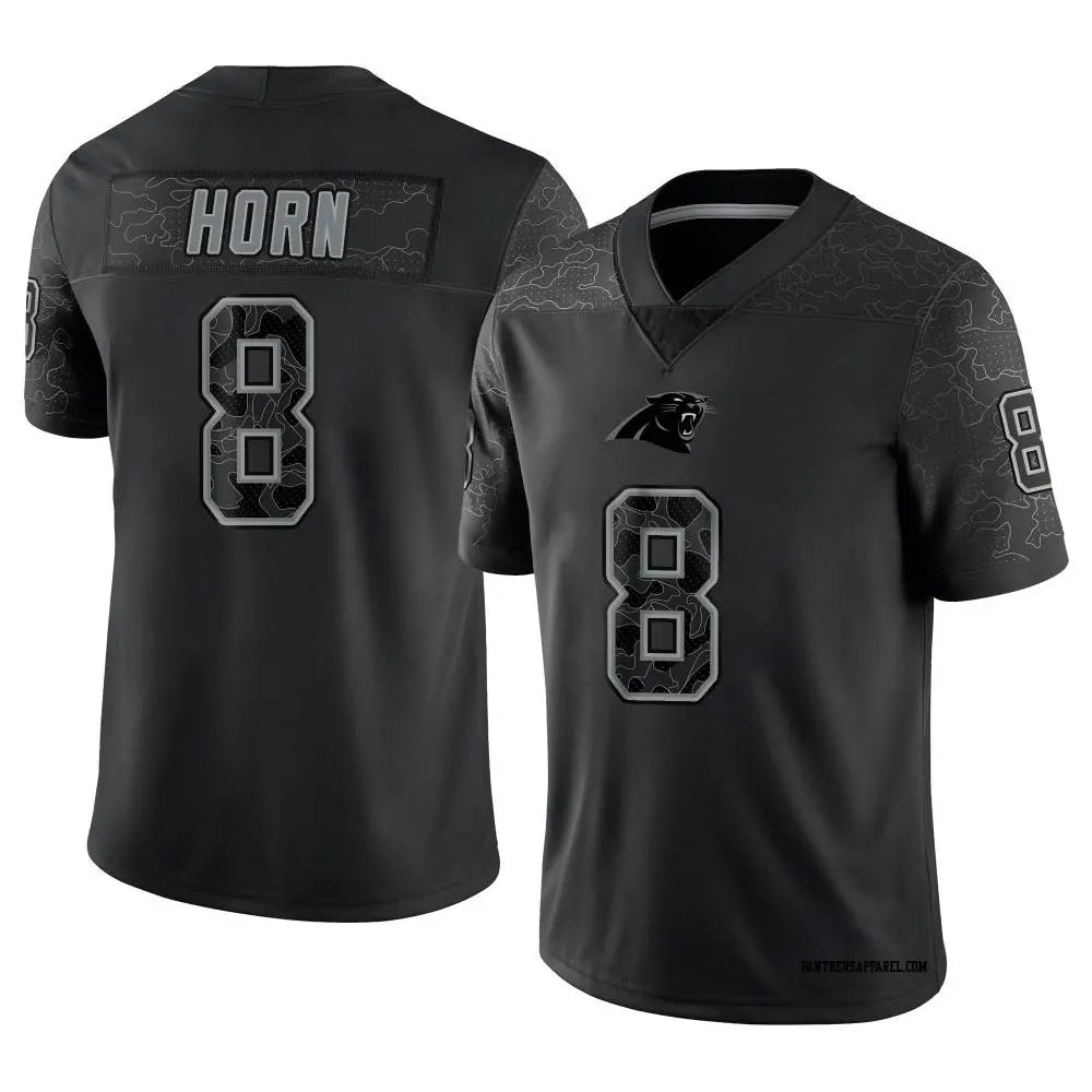 C.Panthers #8 Jaycee Horn Player Black RFLCTV Limited Football Jerseys football jersey product view 1