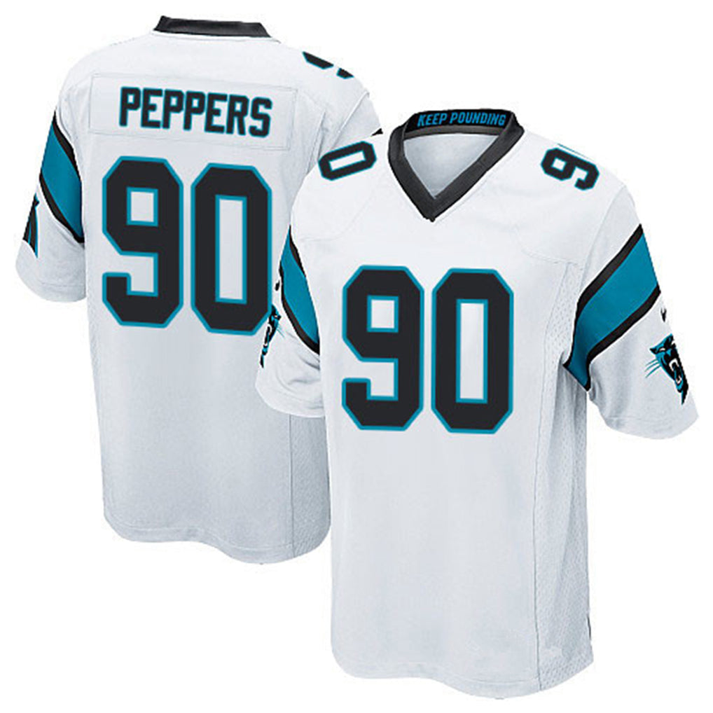 C.Panthers #90 Julius Peppers Player Black White Game Football Jerseys football jersey product view 1