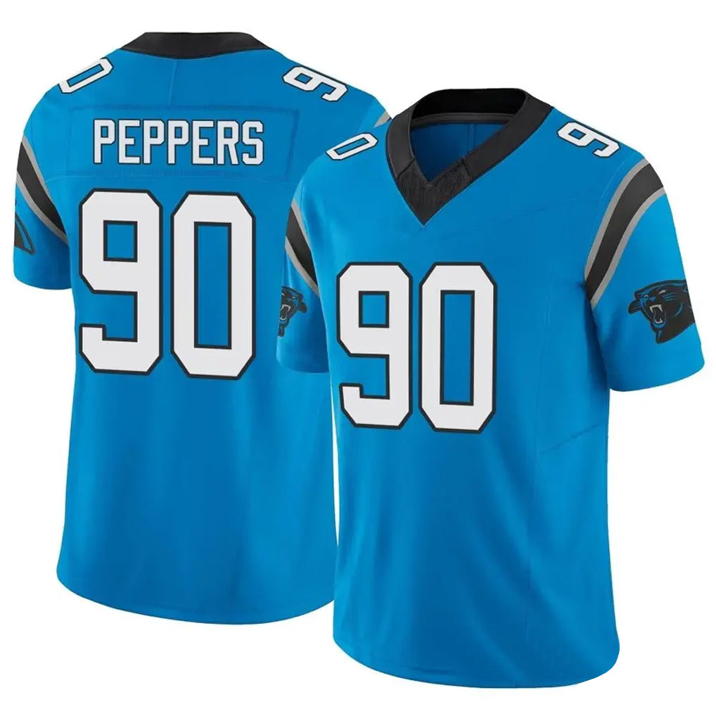 C.Panthers #90 Julius Peppers Player Blue Limited Vapor F.U.S.E. Football Jerseys football jersey product view 1