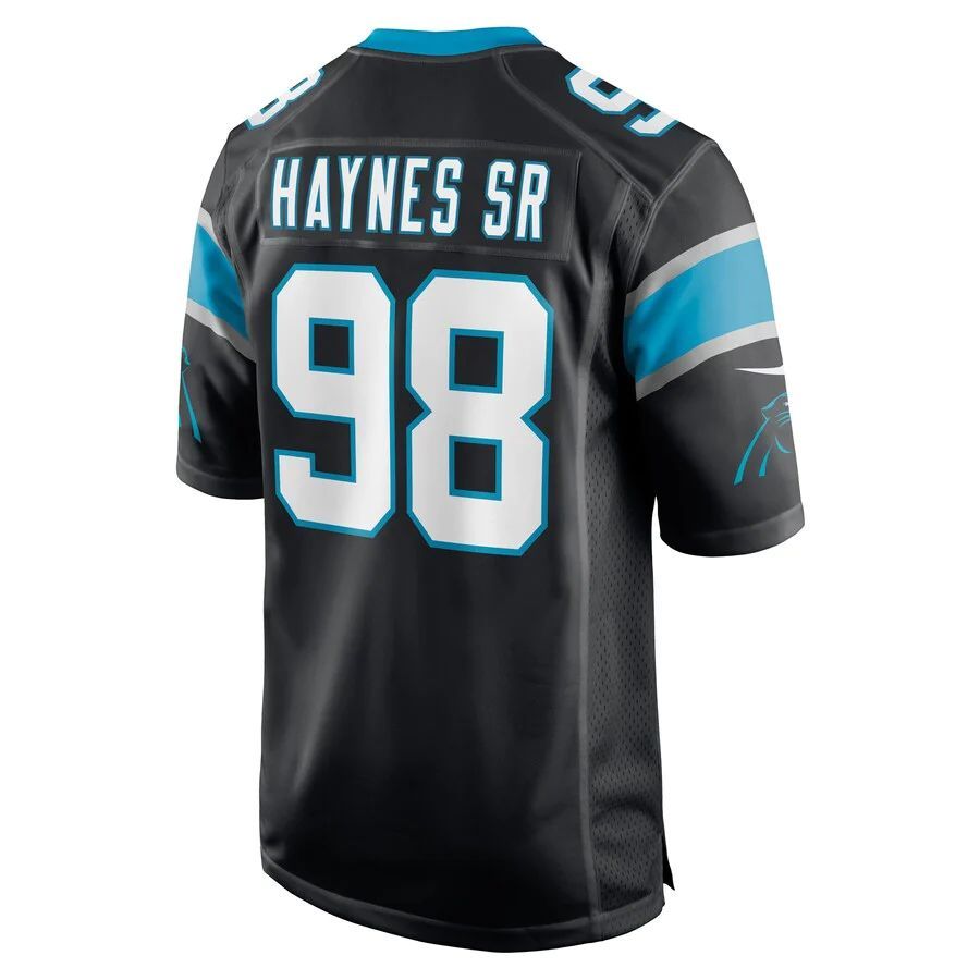 C.Panthers #98 Marquis Haynes Sr. Black Game Player Jersey Stitched American Football Jerseys football jersey product view 1