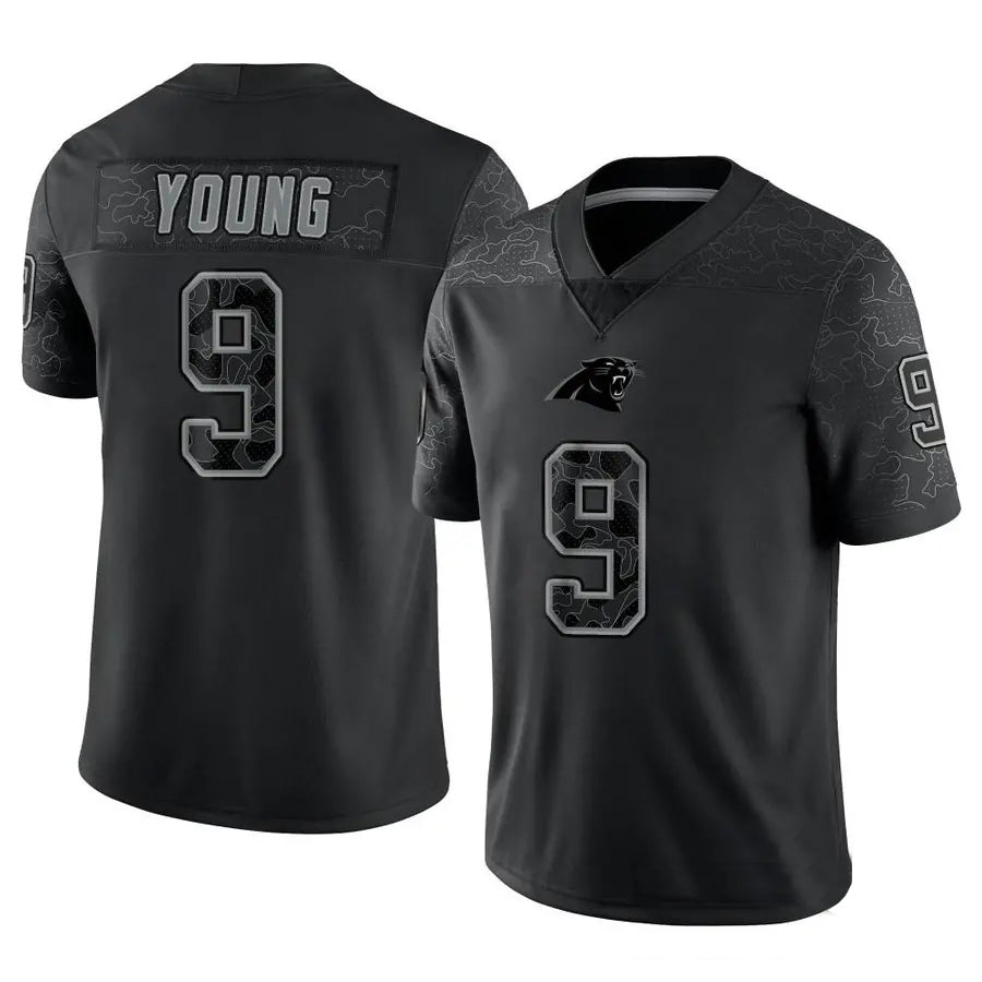 C.Panthers #9 Bryce Young Player Black REFLECTIVE Limited Football Jerseys football jersey product view 1