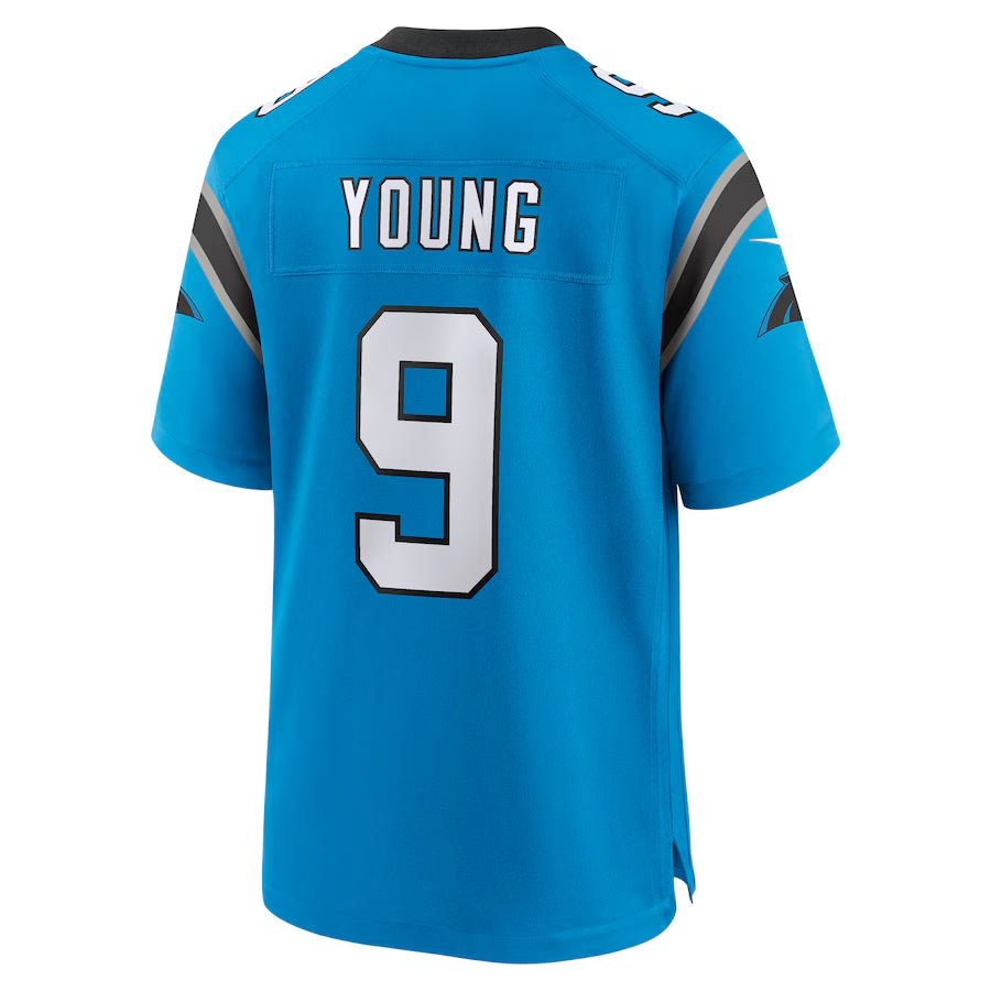 C.Panthers #9 Bryce Young Player Blue Home Game Football Jerseys football jersey product view 1