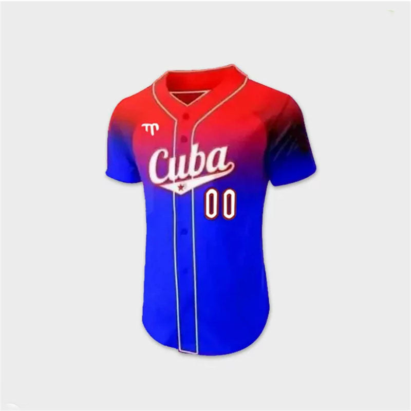 Custom Cuba Red 2023 World Baseball Classic Jersey Men Women Youth Stitches Baseball Jerseys baseball jersey product view 1