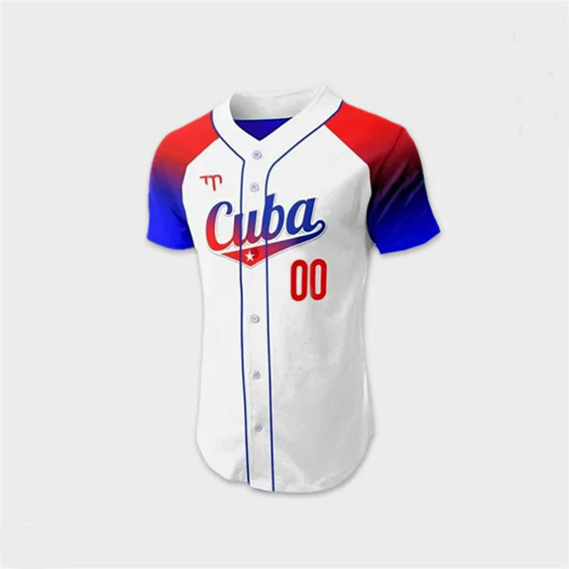 Custom Cuba White 2023 World Baseball Classic Jersey Men Women Youth Stitches Baseball Jerseys baseball jersey product view 1
