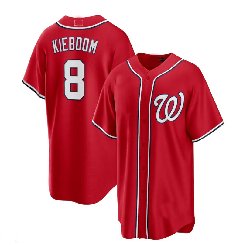 Washington Nationals #8 Carter Kieboom Alternate Replica Player Name Jersey - Red Baseball Jerseys baseball jersey product view 1