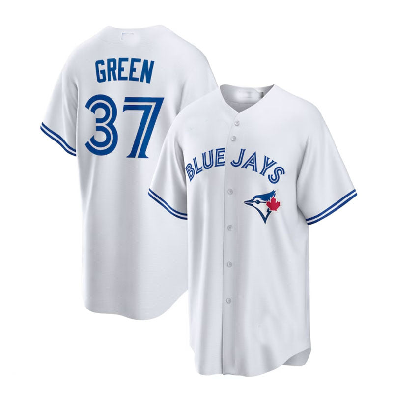Toronto Blue Jays #37 Chad Green Home Replica Player Jersey - White Baseball Jerseys baseball jersey product view 1