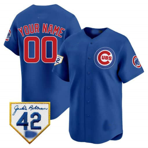Custom Chicago Cubs 2024 Jackie Robinson Patch Vapor Premier Limited V2¨C All Stitched Baseball Jersey baseball jersey product view 3