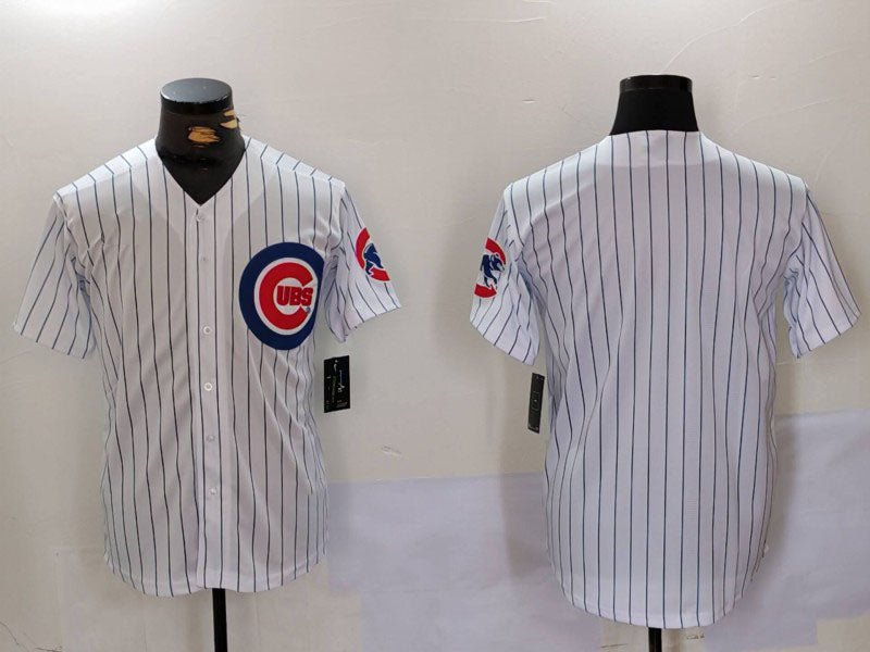 Chicago Cubs Blank White With Patch Stitched Cool Base Baseball Jersey baseball jersey product view 1
