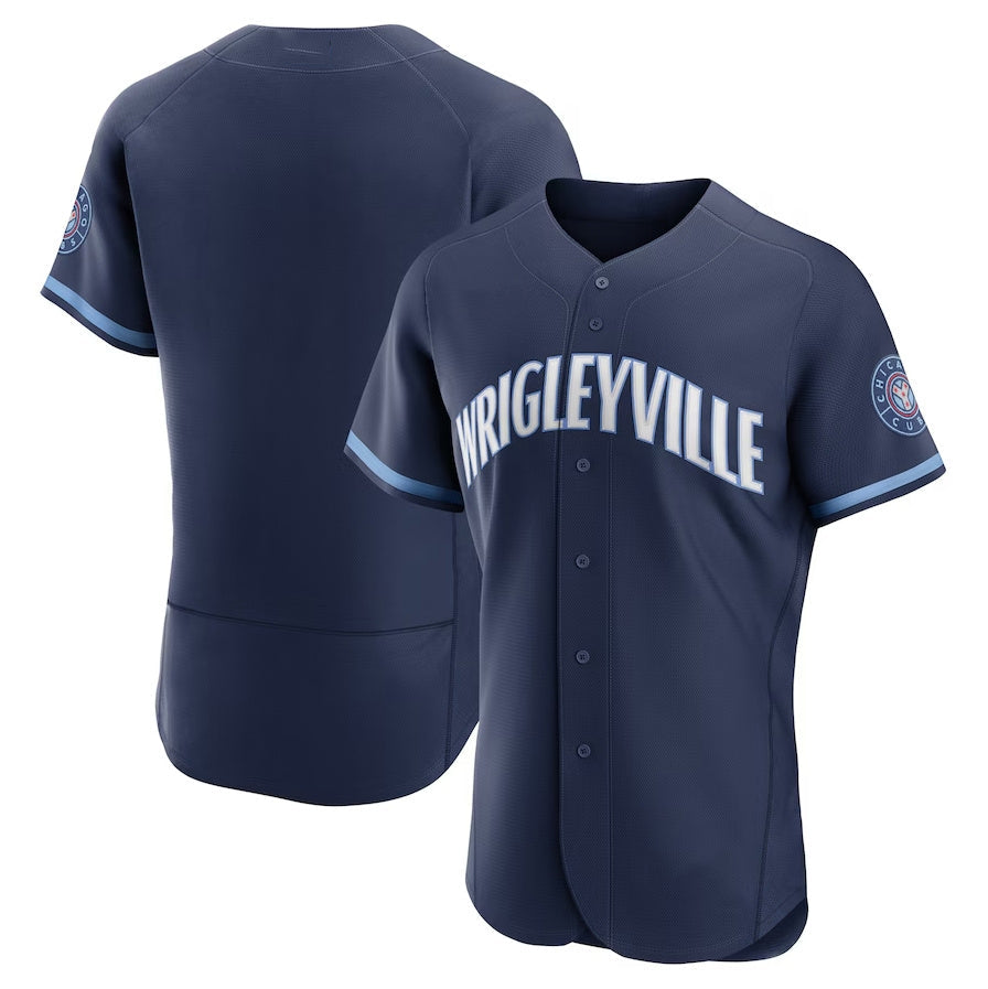 Chicago Cubs City Connect Authentic Jersey - Navy Stitched Baseball Jersey baseball jersey product view 1