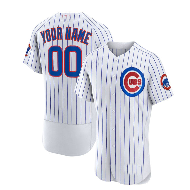 Custom Chicago Cubs Home Authentic Jersey - White Baseball Jerseys baseball jersey product view 1