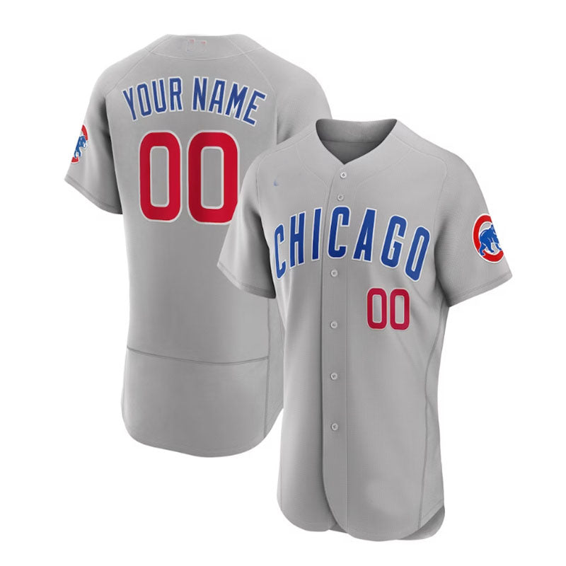 Custom Chicago Cubs Road Authentic Jersey - Gray Baseball Jerseys baseball jersey product view 1