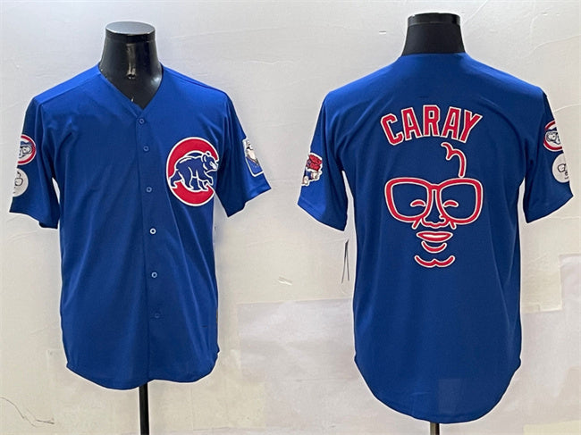 Chicago Cubs Royal Harry Caray 'Holy Cow' Patch Limited Stitched Baseball Jersey baseball jersey product view 1