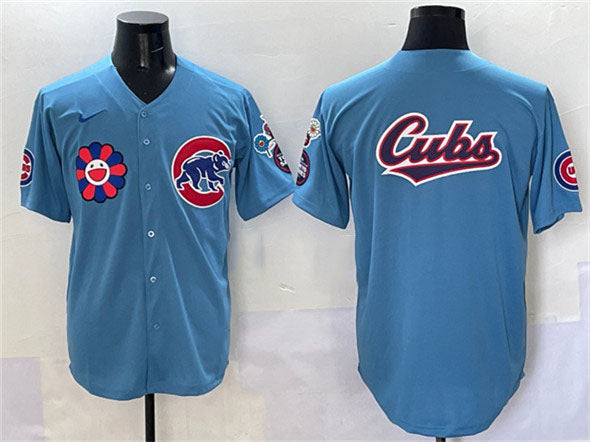Chicago Cubs Team Big Logo Blue 2025 Tokyo Series 2nd Alternate Limited Stitched Baseball Jersey baseball jersey product view 1