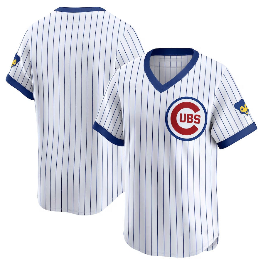 Chicago Cubs Throwback Cooperstown Collection Limited Jersey - White Stitched Baseball Jersey baseball jersey product view 1