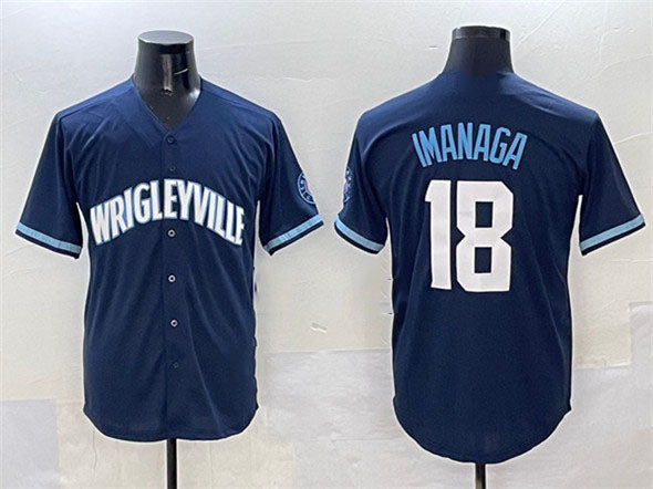 Chicago Cubs #18 Shota Imanaga Navy City Connect Stitched Baseball Jersey baseball jersey product view 1