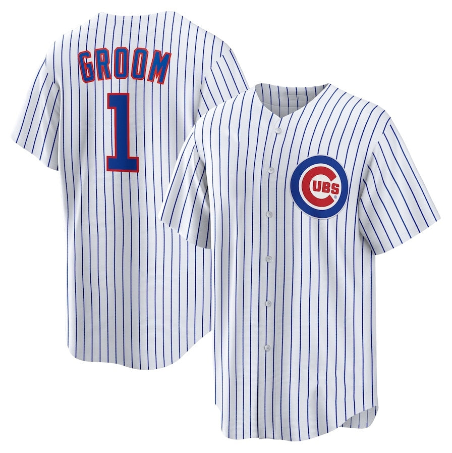 Chicago Cubs #1 Groom Home Replica Jersey - White Stitched Baseball Jersey baseball jersey product view 1