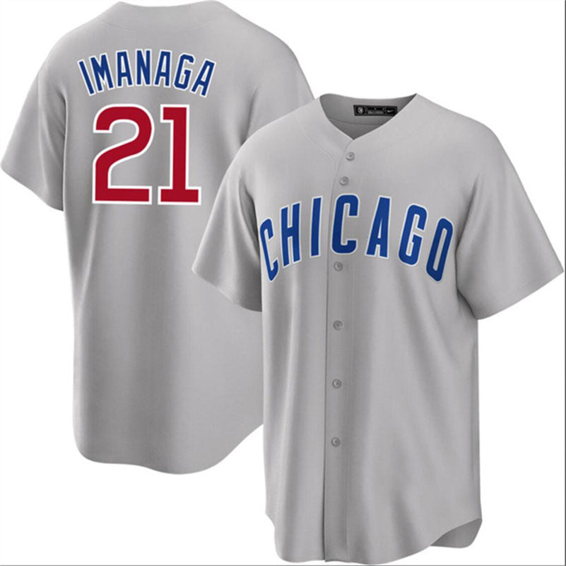 Chicago Cubs #21 Sh¨­ta Imanaga Gray Cool Base Stitched Baseball Jersey baseball jersey product view 1