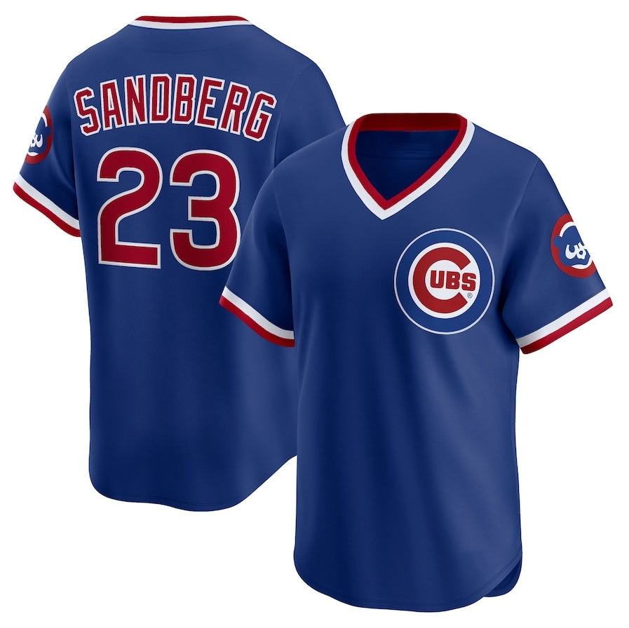 Chicago Cubs #23 Ryne Sandberg Throwback Cooperstown Collection Limited Jersey - Royal Stitched Baseball Jersey baseball jersey product view 1