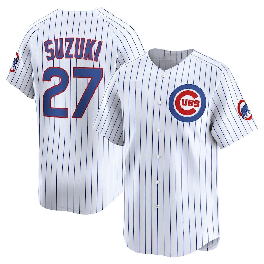 Chicago Cubs #27 Seiya Suzuki Home Limited Player Jersey - White Stitched Baseball Jersey baseball jersey product view 1