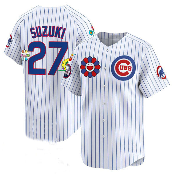 Chicago Cubs #27 Seiya Suzuki White 2025 Tokyo Series Limited Stitched Baseball Jersey baseball jersey product view 1