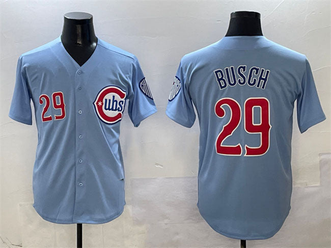 Chicago Cubs #29 Michael Busch Blue 2024-25 2nd Alternate Limited Stitched Baseball Jersey baseball jersey product view 1