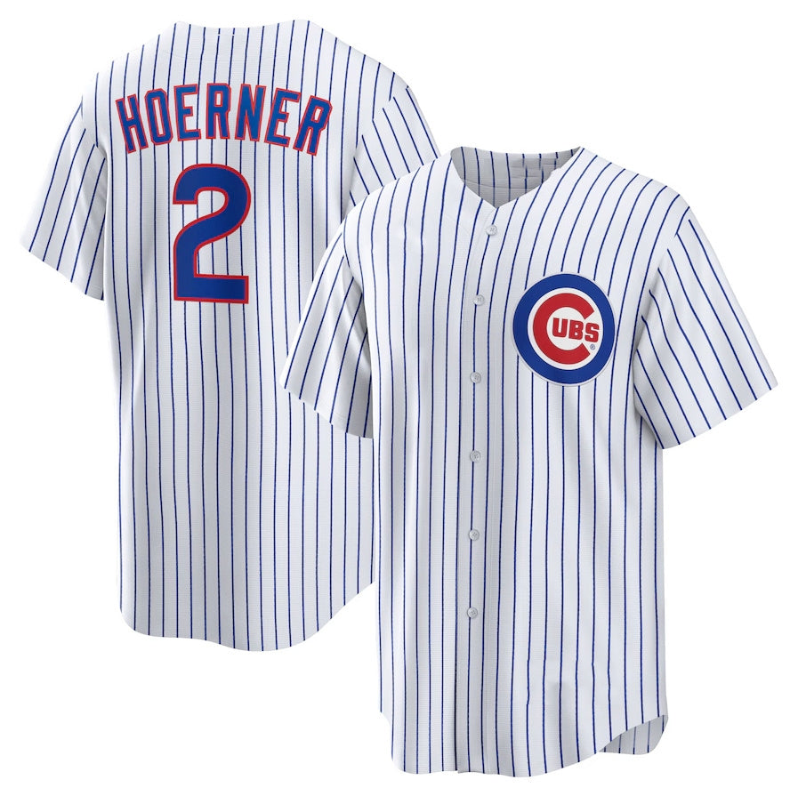 Chicago Cubs #2 Nico Hoerner Replica Player Jersey - White Stitched Baseball Jersey baseball jersey product view 1