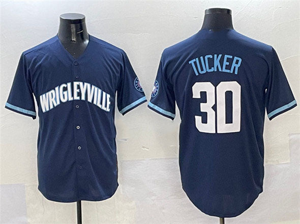Chicago Cubs #30 Kyle Tucker Navy City Connect Stitched Baseball Jersey baseball jersey product view 1