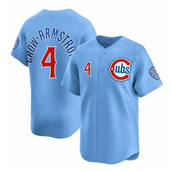 Chicago Cubs #4 Pete Crow-Armstrong Blue 2024-25 2nd Alternate Limited Stitched Baseball Jersey baseball jersey product view 1
