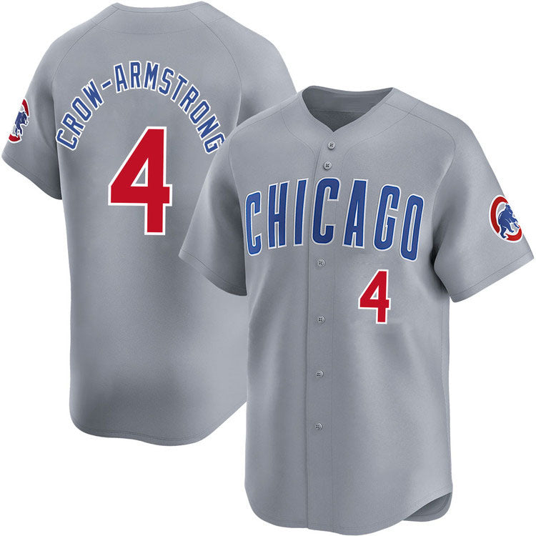 Chicago Cubs #4 Pete Crow-Armstrong Gray Limited Stitched Baseball Jersey baseball jersey product view 1