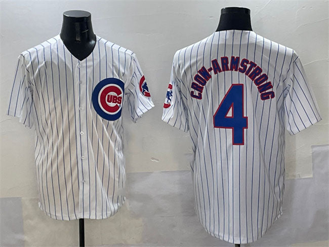 Chicago Cubs #4 Pete Crow-Armstrong White Cool Base Stitched Baseball Jersey baseball jersey product view 1